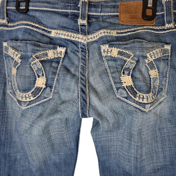 Big Star Sweet Jeans Womens 27 R (31x28.5) Boot Ultra Low Embroidered Pockets - Picture 3 of 7